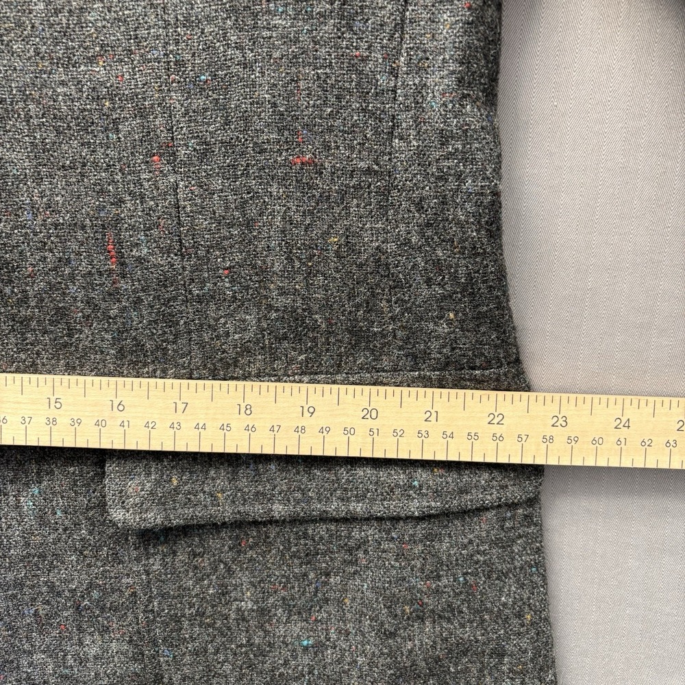 Vintage Austin Reed Wool Tweed Blazer Mens 42R Grey Flecked Sport Coat USA Made - Picture 15 of 16
